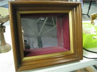 Velvet Lined Wood Mirrored Shadow Box 14" X 16"