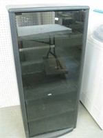 5 Shelf Wheeled Stereo Cabinet with Black Glass