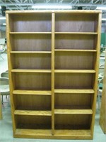 Oak 12 Shelf Bookcase 48" W X 12" D X 72" T