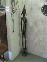 57" Tall Wood Carved African Figure