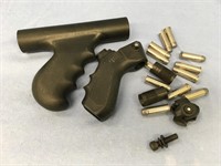 Misc. parts for gun accessories: 2 plastic grips,
