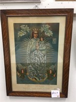 Double matted and framed Eastern European holy pic