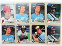 (8) 1983 FLEER Baseball Trading Cards