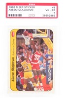 1986 FLEER Akeem Olajuwon STICKER Card-PSA Graded