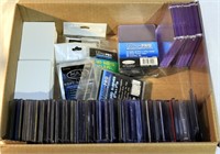 Box of Assorted Sports Card Holders Hard Sleeves