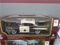 1957 CHEVY BEL AIR POLICE CHIEF MODEL CAR 1:18