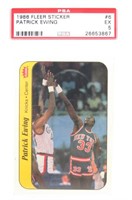 1986 FLEER Patrick Ewing STICKER Card-PSA Graded