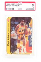 1986 FLEER Magic Johnson STICKER Card-PSA Graded