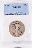 Coin 1938-D Walking Liberty Half PCGS G06