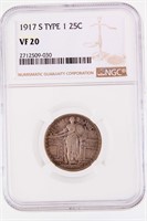 Coin 1917-S Standing Liberty Quarter NGC VF20