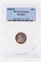 Coin 1838-O Seated Liberty Dime No Stars PCGS