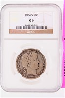 Coin 1904-S Barber Half Dollar NGC G6