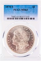 Coin 1878-S Morgan Silver Dollar PCGS MS63