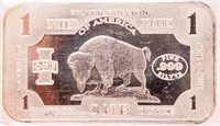 Coin 1 Ounce Silver Bar Buffalo Dollar Design