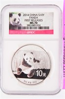 Coin 2014 China Panda First Release NGC MS70