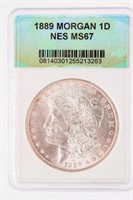 Coin 1889-P Morgan Silver Dollar Certified MS67