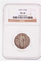 Coin 1927-S Standing Liberty Quarter NGC VG10