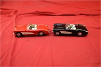 (2) 1957 Chevy Corvette Model Cars - Red & Black