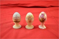 (3) Fenton Handpainted Eggs