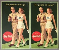 (2) 1944 Coca Cola Cardboard Advertising Signs