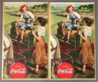 (2) 1943 Coca Cola Cardboard Advertising Signs