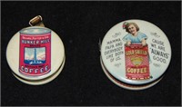 Lot of Two Celluloid Coffee Advertising Measures.