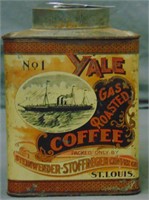 Scarce. Early Yale Coffee Tin.