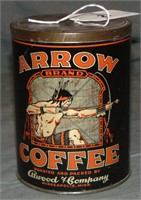 Rare. Arrow Brand Coffee Tin.