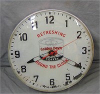 Golden Dawn Coffee. Wall Clock.