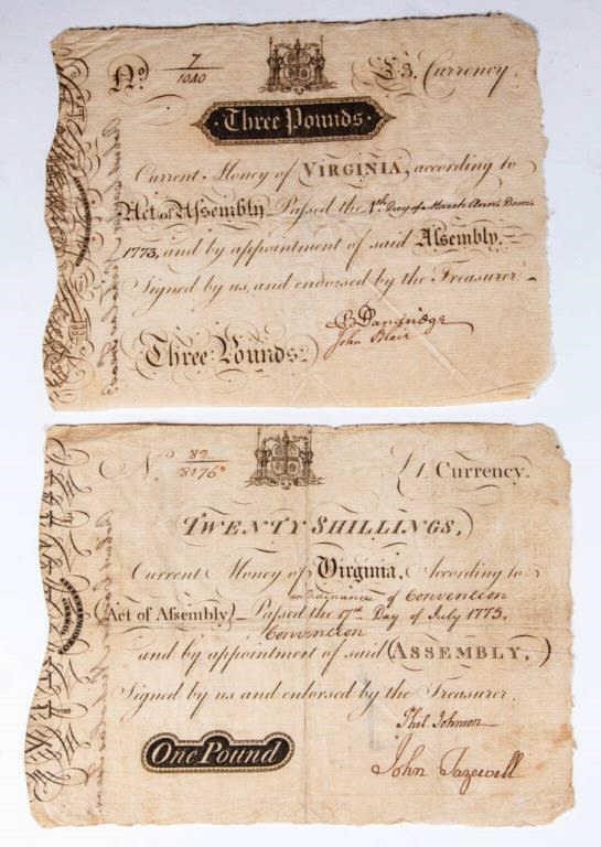 Virginia colonial paper currency