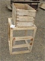 Rabbit Cage & Wooden Crate