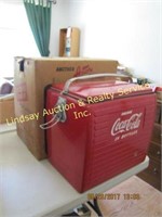 Vintage metal Coca-Cola portable cooler w/ box