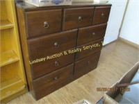 9 Drawer Wooden Cabinet 38" X 15" X 35.5"