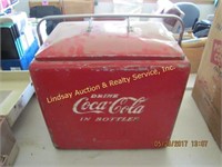 Vintage metal Coca-Cola portable cooler