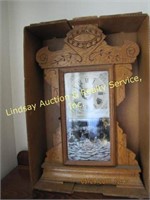 Ornate Wooden mantle clock w/ boats on front