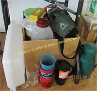 1 Box Of Mixed Bowls, Cups, Mugs, Water Bottles,