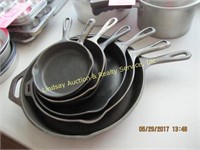 7 Cast Iron Skillets (various Sizes)