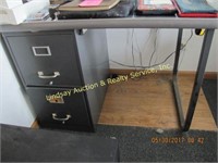 2 Drawer Metal Desk 40"x26.5" X 29"