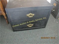 Black 2 drawer night stand 24.5" x 27" x 18.5"