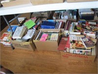 7 Boxes & 2 Stacks Of Misc Books (see Pics)