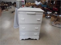 White chest of drawers with fold out desk