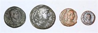 Lot of 4 Ancient Roman Coins Bronze