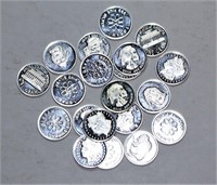 Lot of 20 Silver .999 Coins 1 Gram Each Decorative