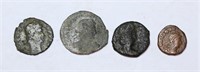 Lot of 4 Ancient Coins Probably Roman Bronze