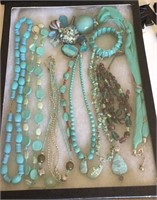 Blue, Turquoise Colored Necklaces