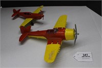 2 Metal Hubley Kiddie Toy Air Planes