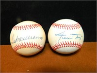 Two Autographed Baseball One Is By Ted Williams
