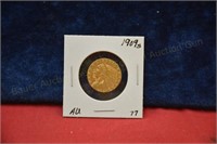 1909s Gold Five Dollar Indian  AU