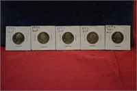 (5) Proof Quarters 1971s,72s,73s,77s,79s