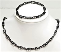 34-NT11Stainless Necklace & Bracelet Set